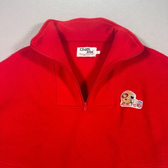 Vintage San Francisco 49ers Fleece Jacket Adult Large Red Chalk Line NFL 90's‎ - Picture 6 of 10